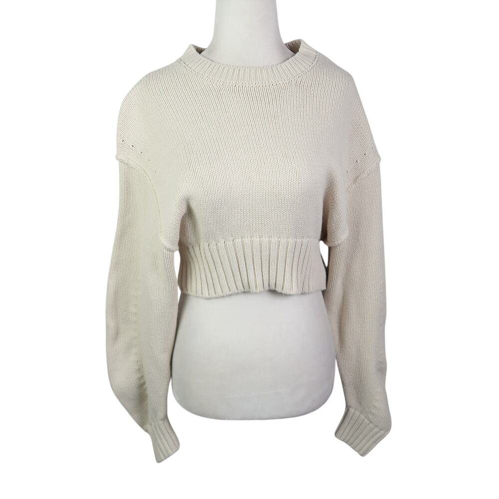Urban Outfitters Cream Cotton Blend Crop Pullover Sweater S